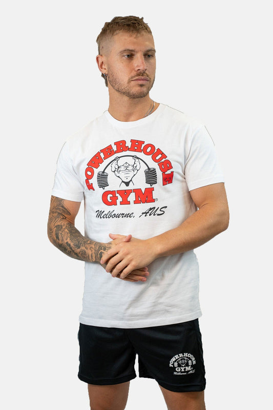 Powerhouse Gym Pro Shop Block T-Shirt White/Red