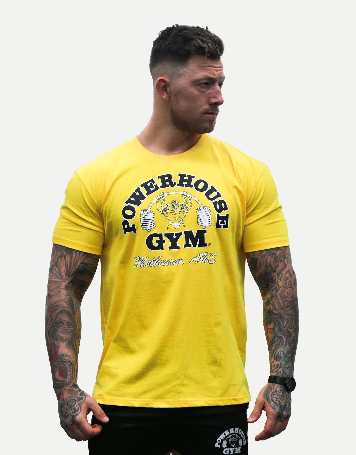 Powerhouse Gym Pro Shop Block T-Shirt Yellow/Black