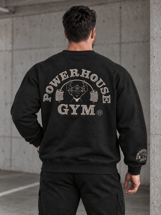 Powerhouse Gym Pro Shop Casual Crew- Black