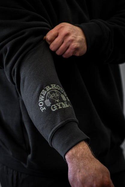 Powerhouse Gym Pro Shop Casual Crew- Black