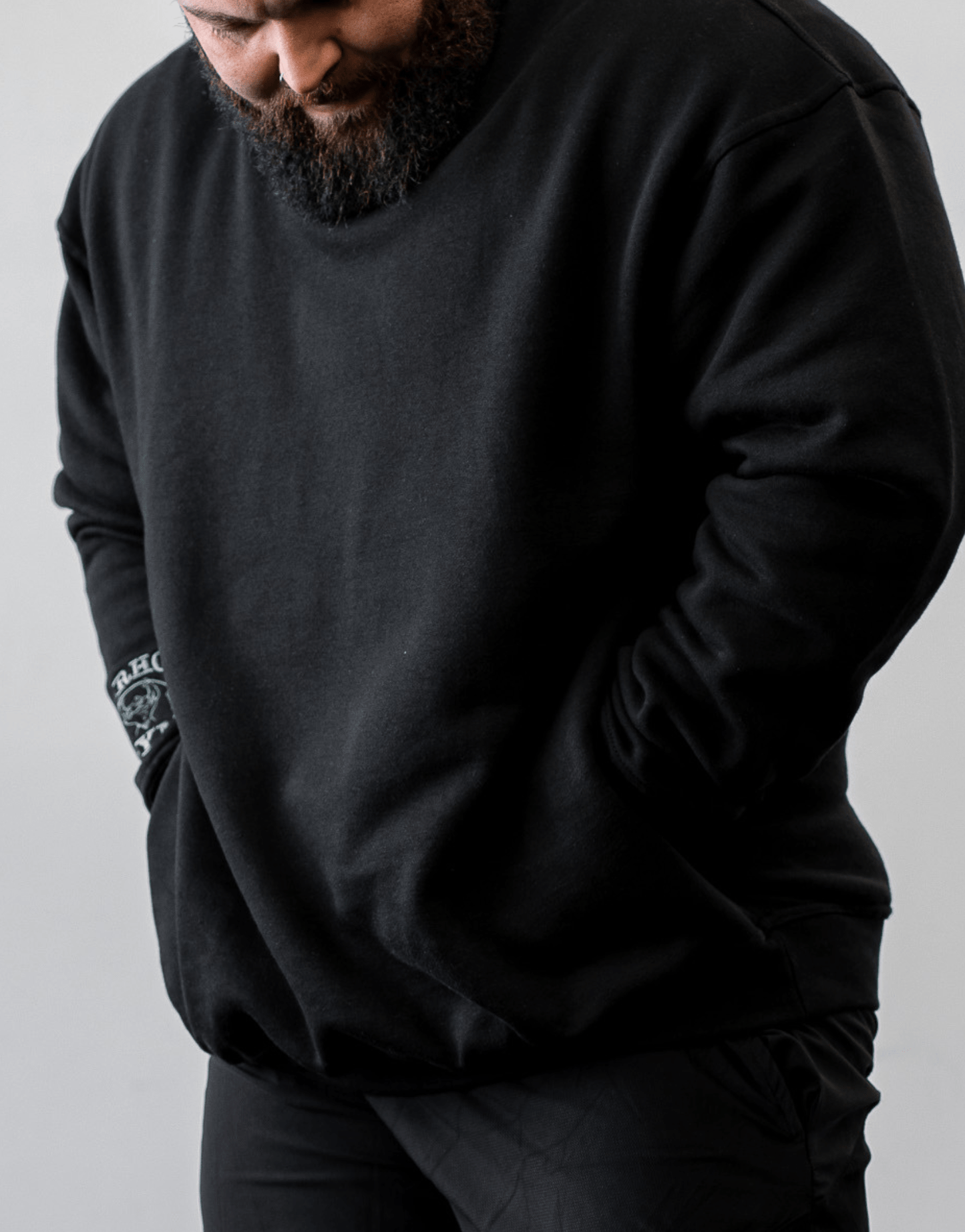 Powerhouse Gym Pro Shop Casual Crew- Black