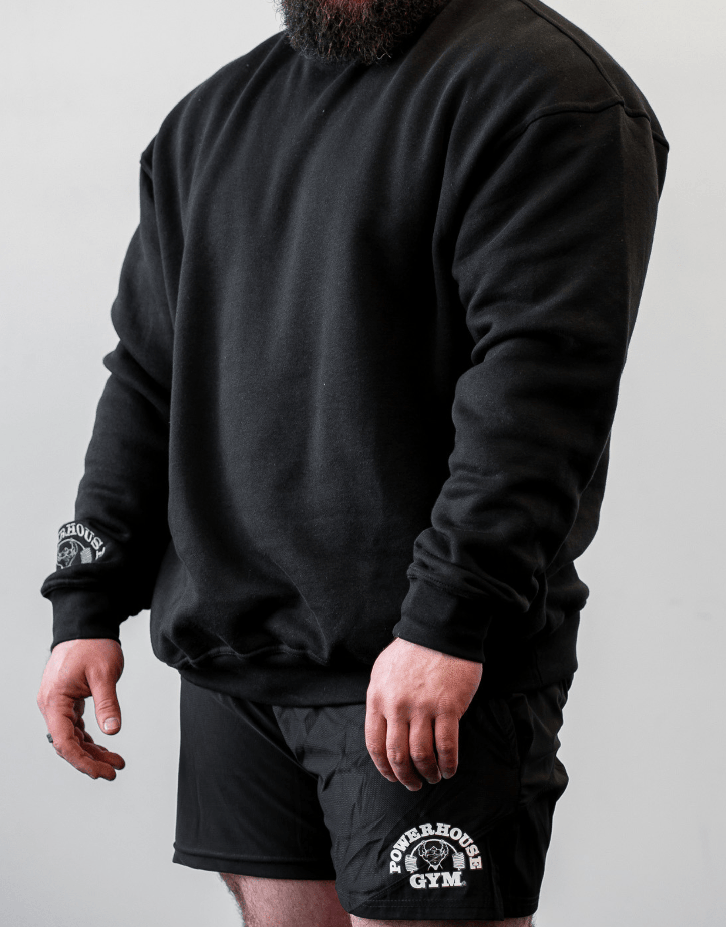 Powerhouse Gym Pro Shop Casual Crew- Black