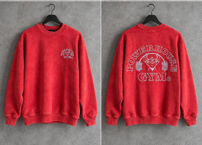Powerhouse Gym Pro Shop Casual Crew- Vintage Red
