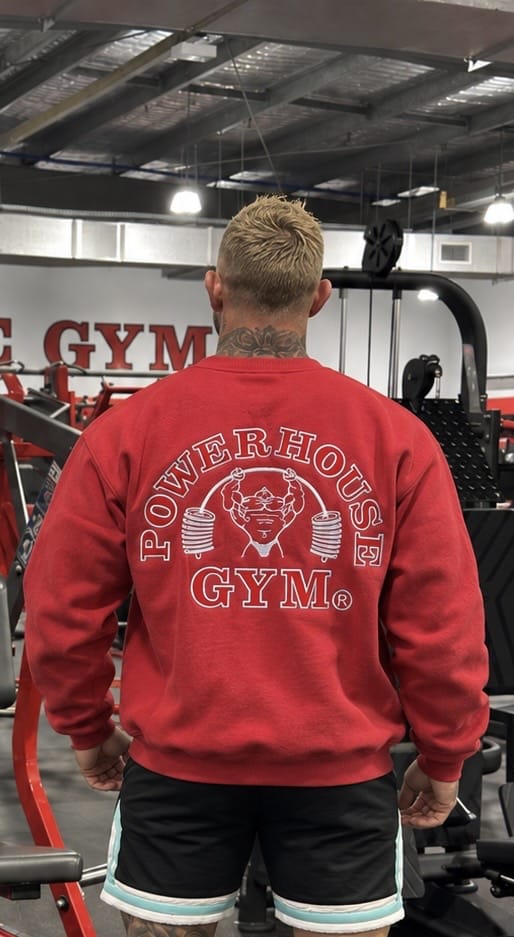 Powerhouse Gym Pro Shop Casual Crew- Vintage Red