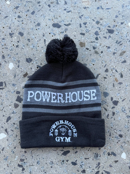 Powerhouse Gym Pro Shop Charcoal Pom Beanie