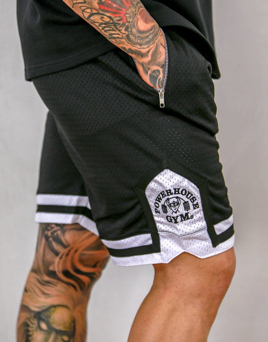 Powerhouse Gym Pro Shop Diamond Basketball Shorts Black/White