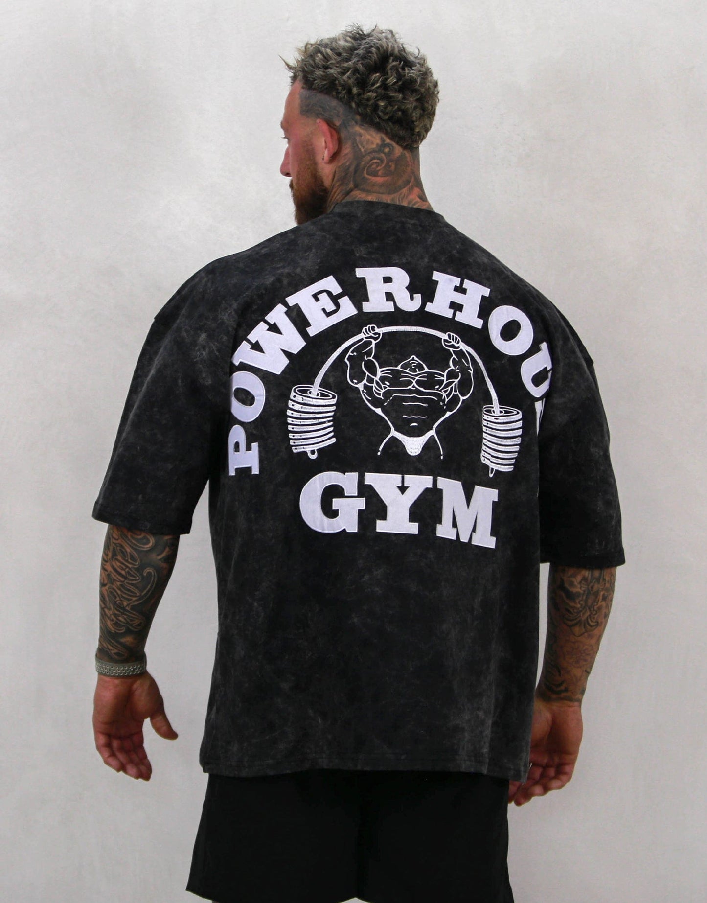 Powerhouse Gym Pro Shop Distressed O/S T-Shirt - Black