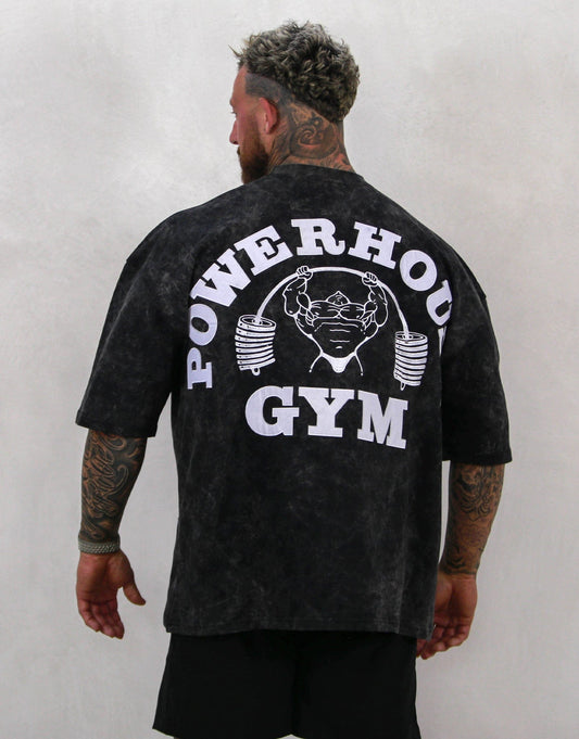 Powerhouse Gym Pro Shop Distressed O/S T-Shirt - Black