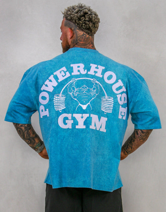Powerhouse Gym Pro Shop Distressed O/S T-Shirt - Blue