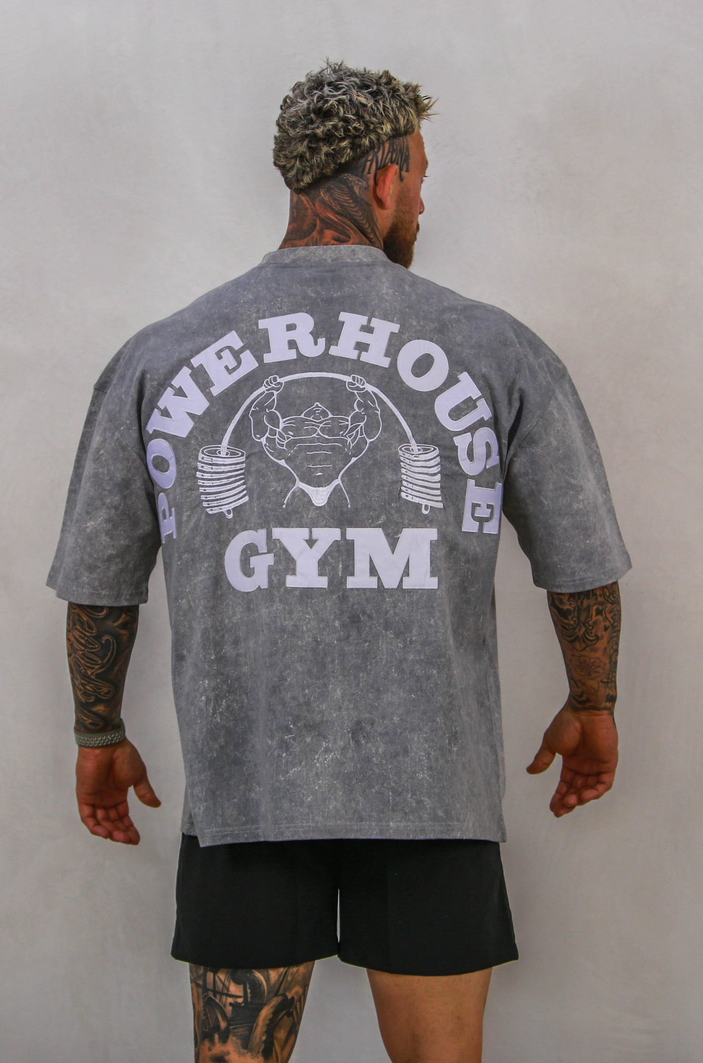 Powerhouse Gym Pro Shop Distressed O/S T-Shirt - Concrete