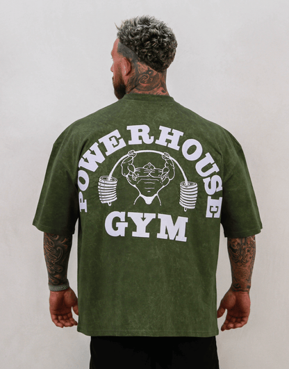 Powerhouse Gym Pro Shop Distressed O/S T-Shirt - Olive