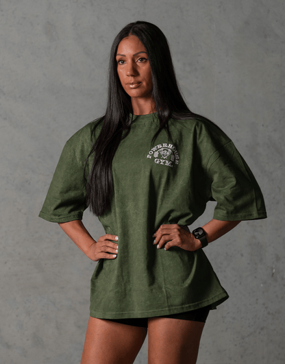 Powerhouse Gym Pro Shop Distressed O/S T-Shirt - Olive