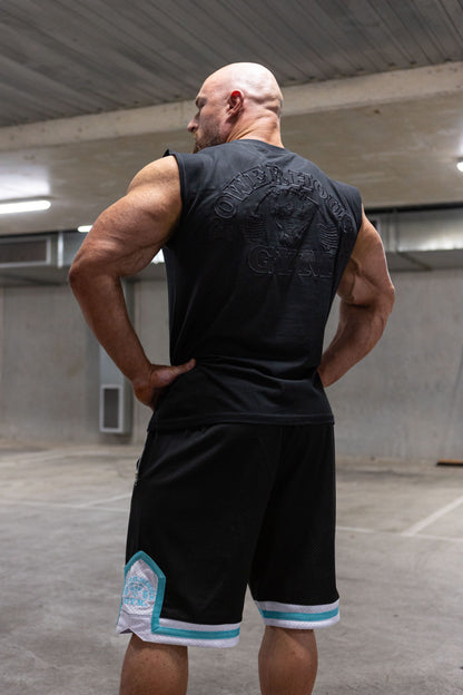 Powerhouse Gym Pro Shop Distressed Tank - Black/ Black