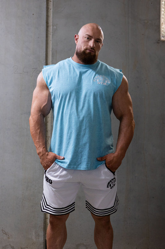 Powerhouse Gym Pro Shop Distressed Tank - Blue