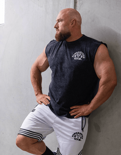 Powerhouse Gym Pro Shop Distressed Tank - Charcoal