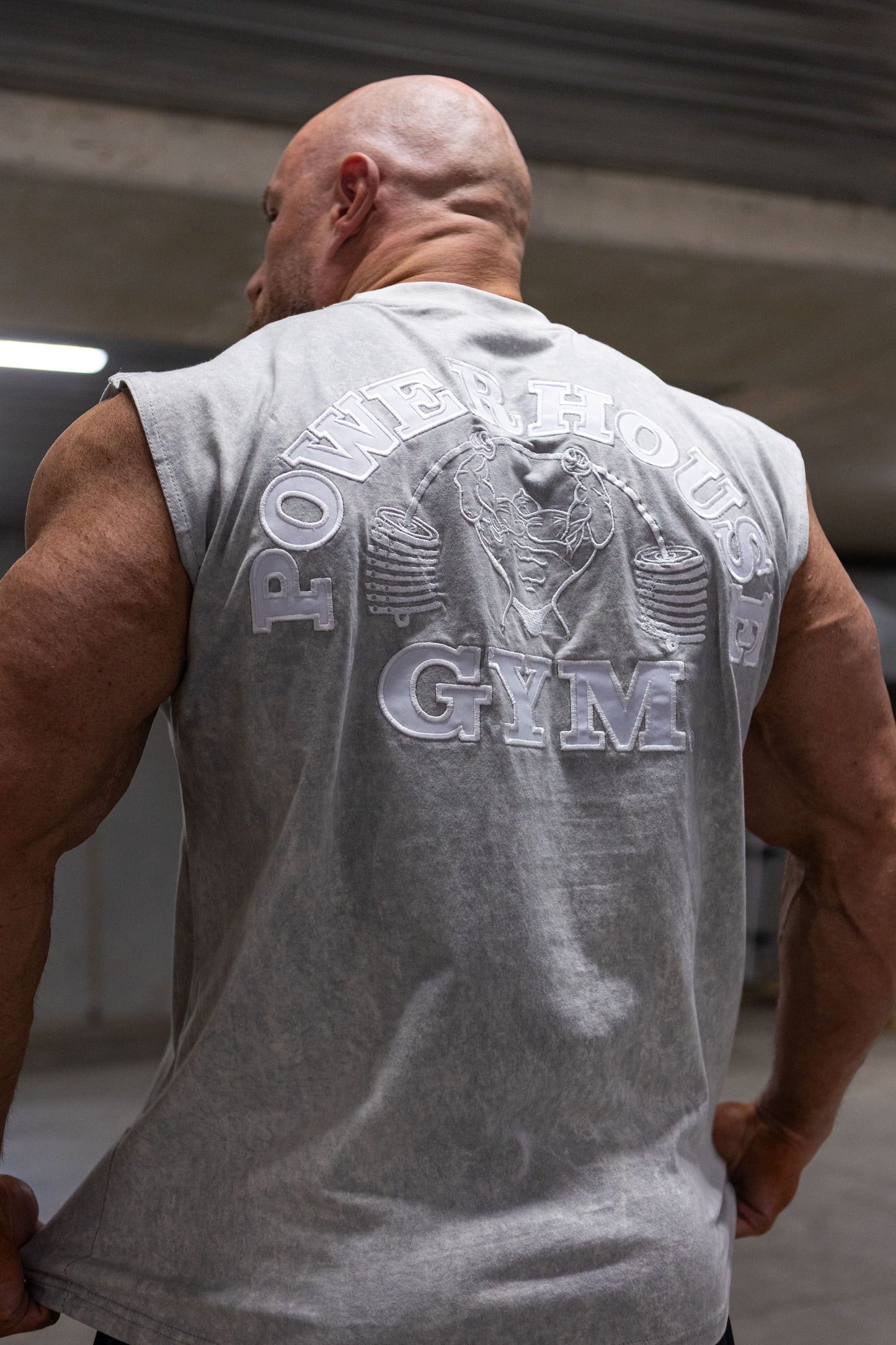 Powerhouse Gym Pro Shop Distressed Tank - Concrete