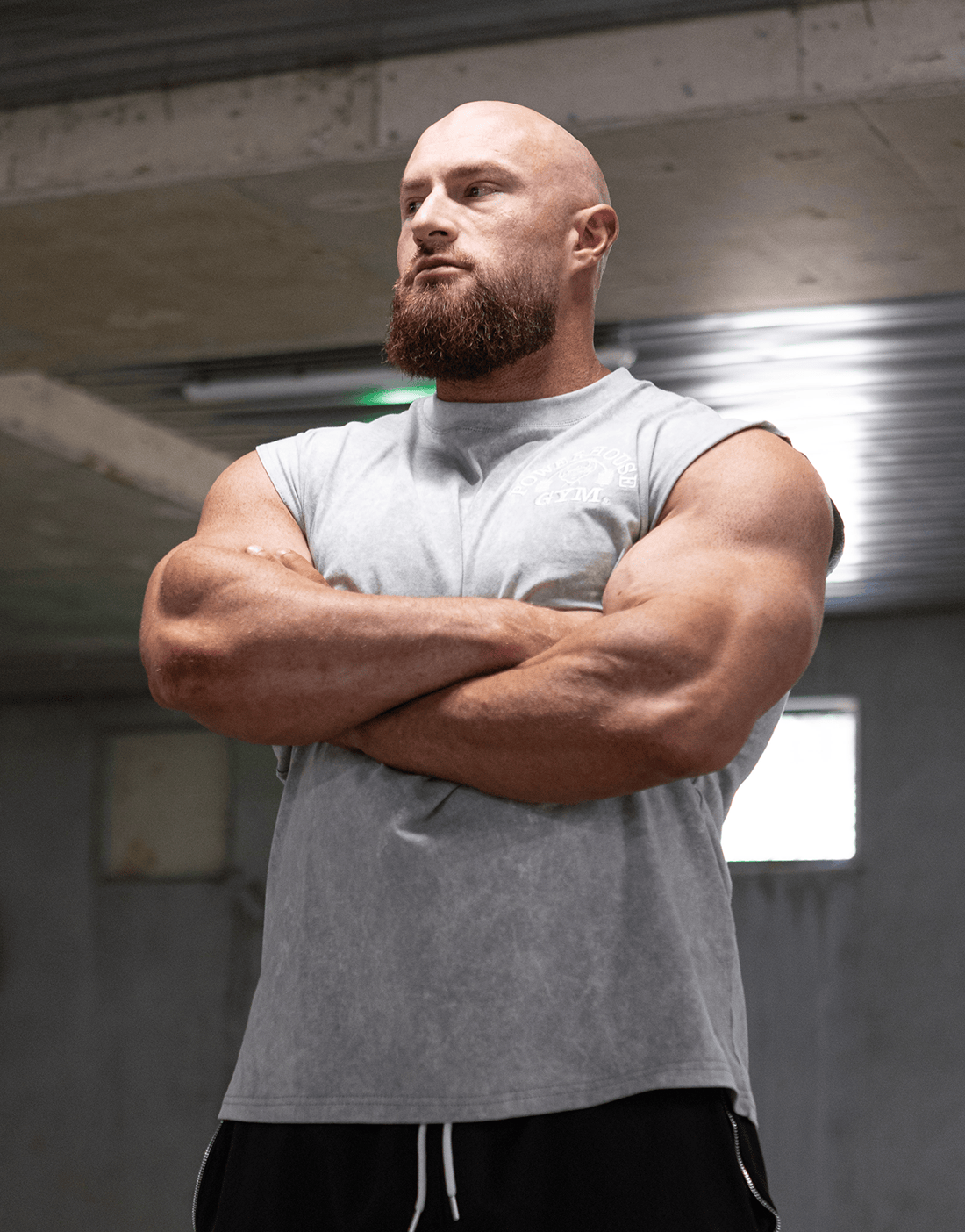 Powerhouse Gym Pro Shop Distressed Tank - Concrete