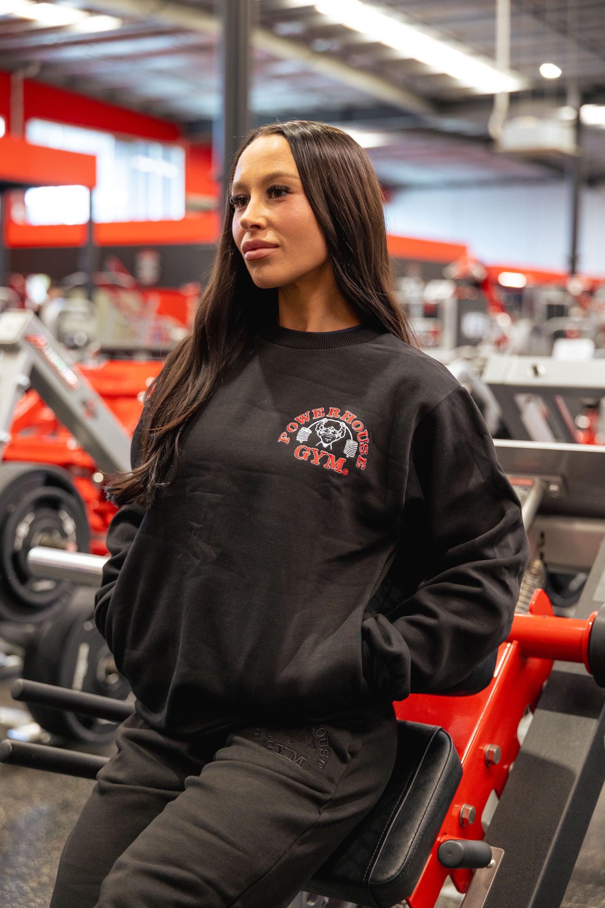 Powerhouse Gym Pro Shop Essential Crewneck Black/Red