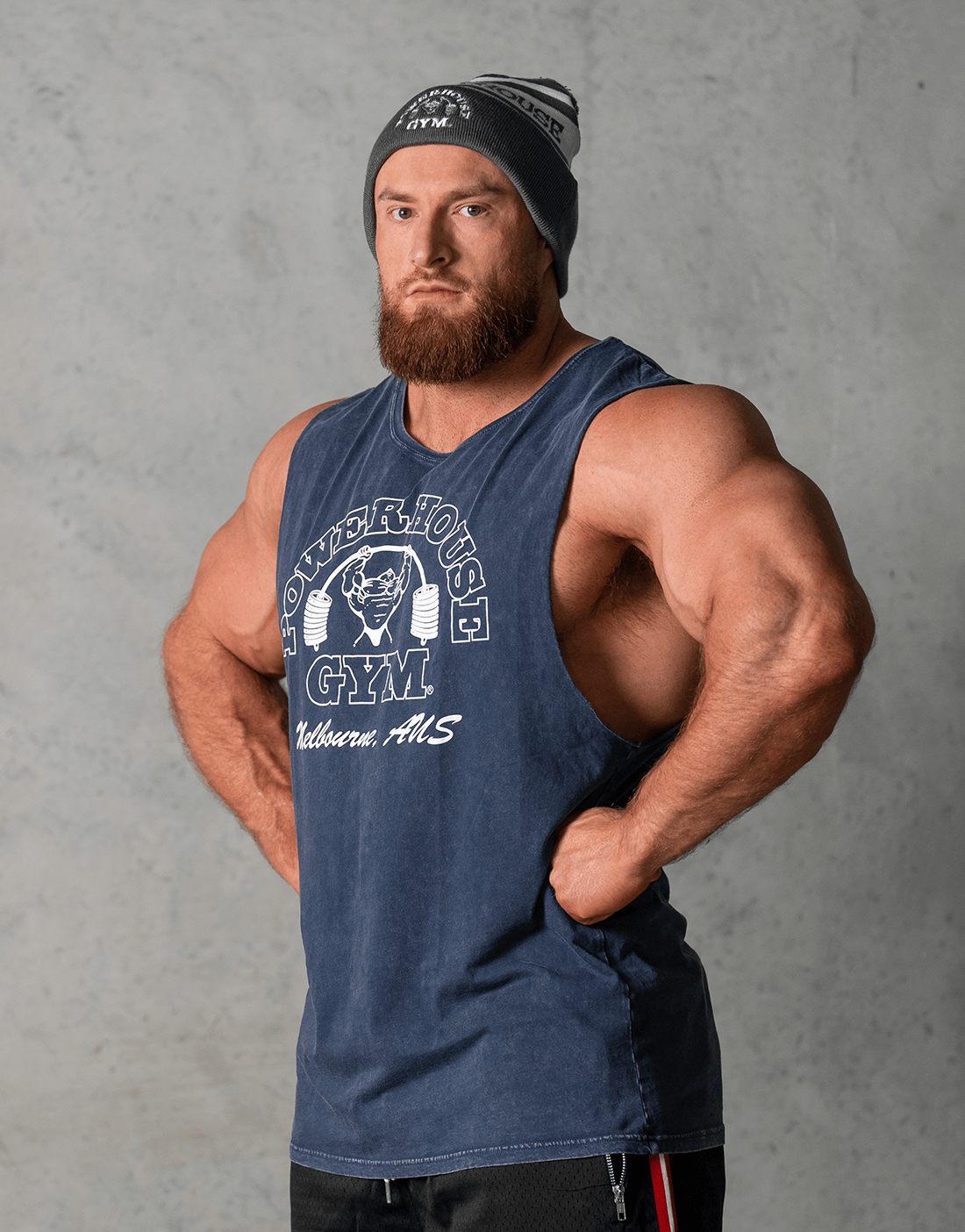 Powerhouse Gym Pro Shop Faded Tank - Navy