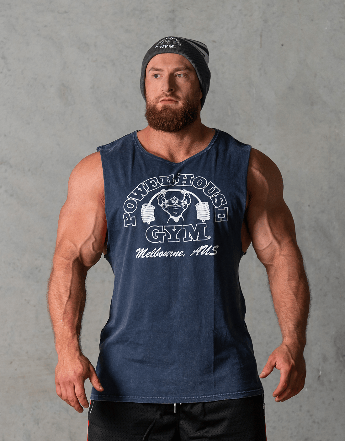 Powerhouse Gym Pro Shop Faded Tank - Navy
