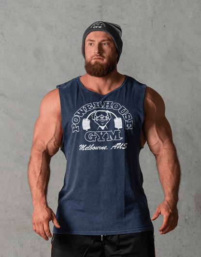 Powerhouse Gym Pro Shop Faded Tank - Navy