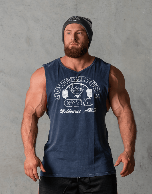Powerhouse Gym Pro Shop Faded Tank - Navy