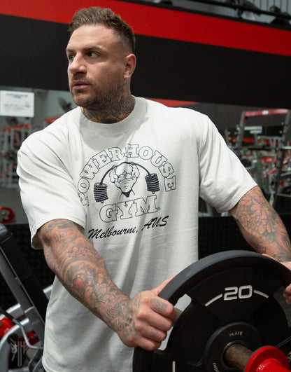 Powerhouse Gym Pro Shop Heavy Faded T-Shirt - Faded Bone