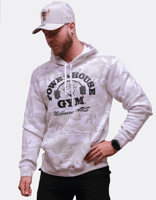 Powerhouse Gym Pro Shop Hoodie Camo White