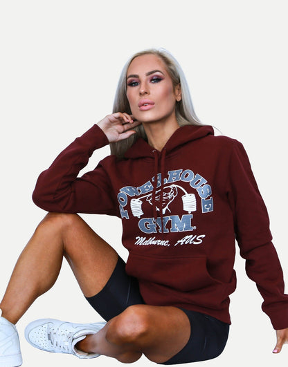 Powerhouse Gym Pro Shop Hoodie Maroon/ Silver