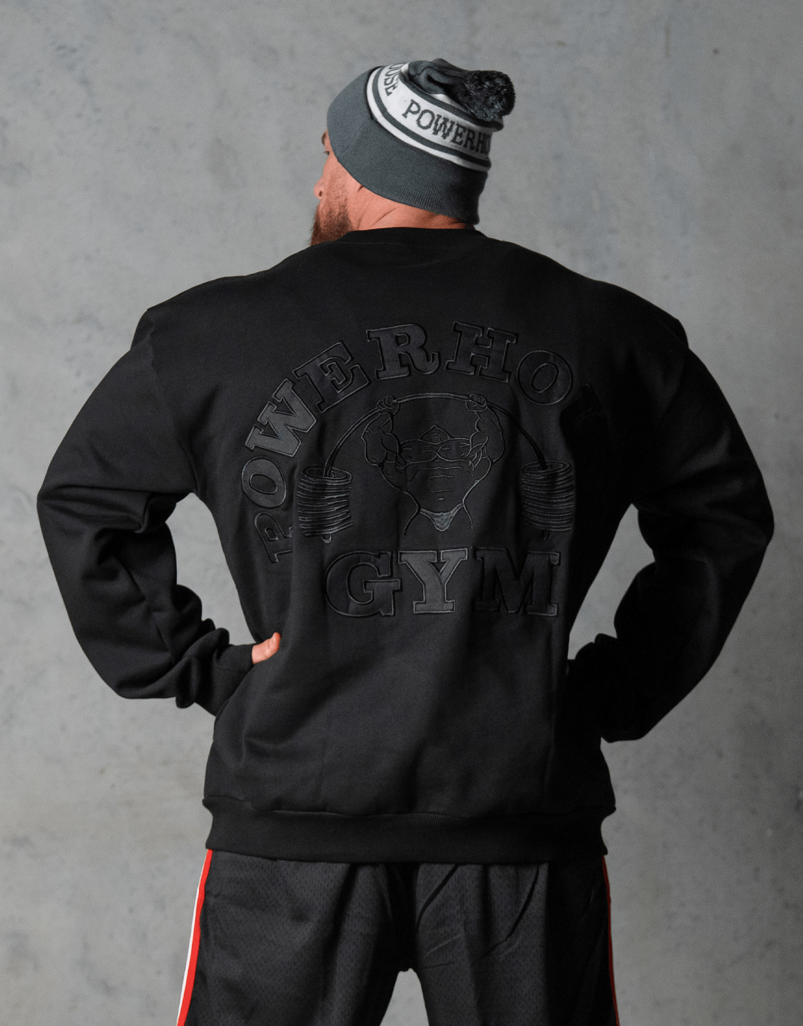 Powerhouse Gym Pro Shop Iron Built Crewneck — Classic Strength, No Hood Needed