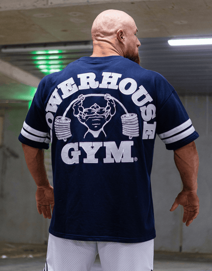 Powerhouse Gym Pro Shop Iron Grip Varsity Tee - Navy/White