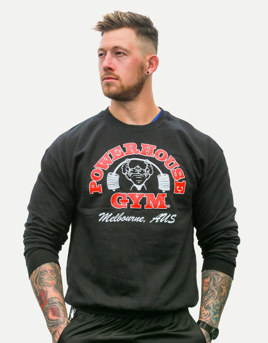 Powerhouse Gym Pro Shop Medium Crewneck Black/Red