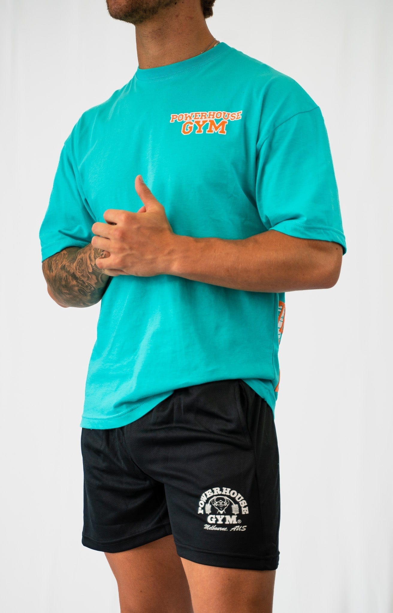 Powerhouse Gym Pro Shop Oversized Legend T-Shirt-Miami Dolphins Vibes