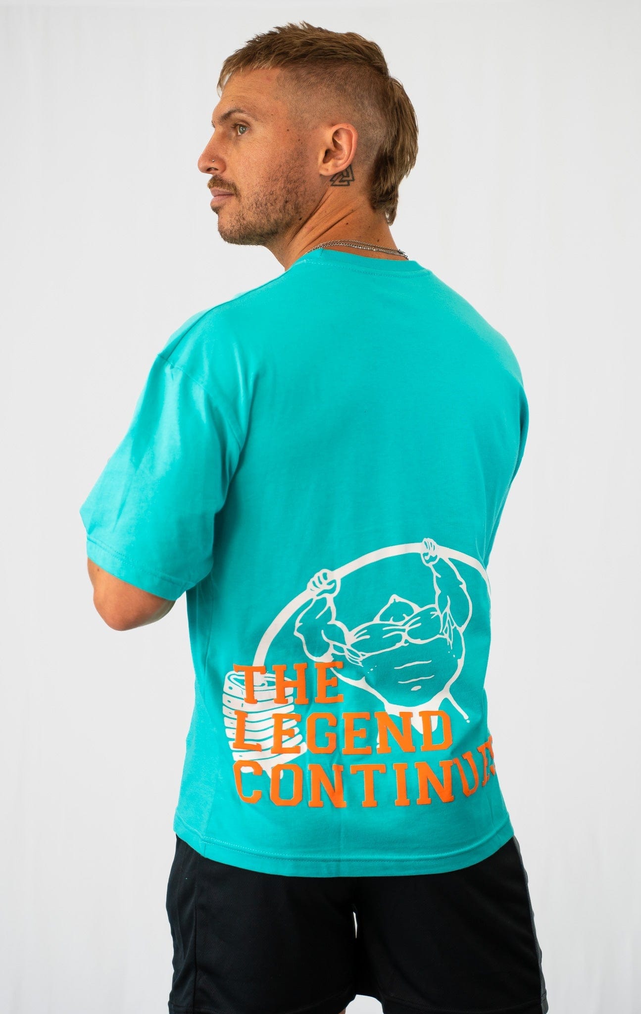 Powerhouse Gym Pro Shop Oversized Legend T-Shirt-Miami Dolphins Vibes