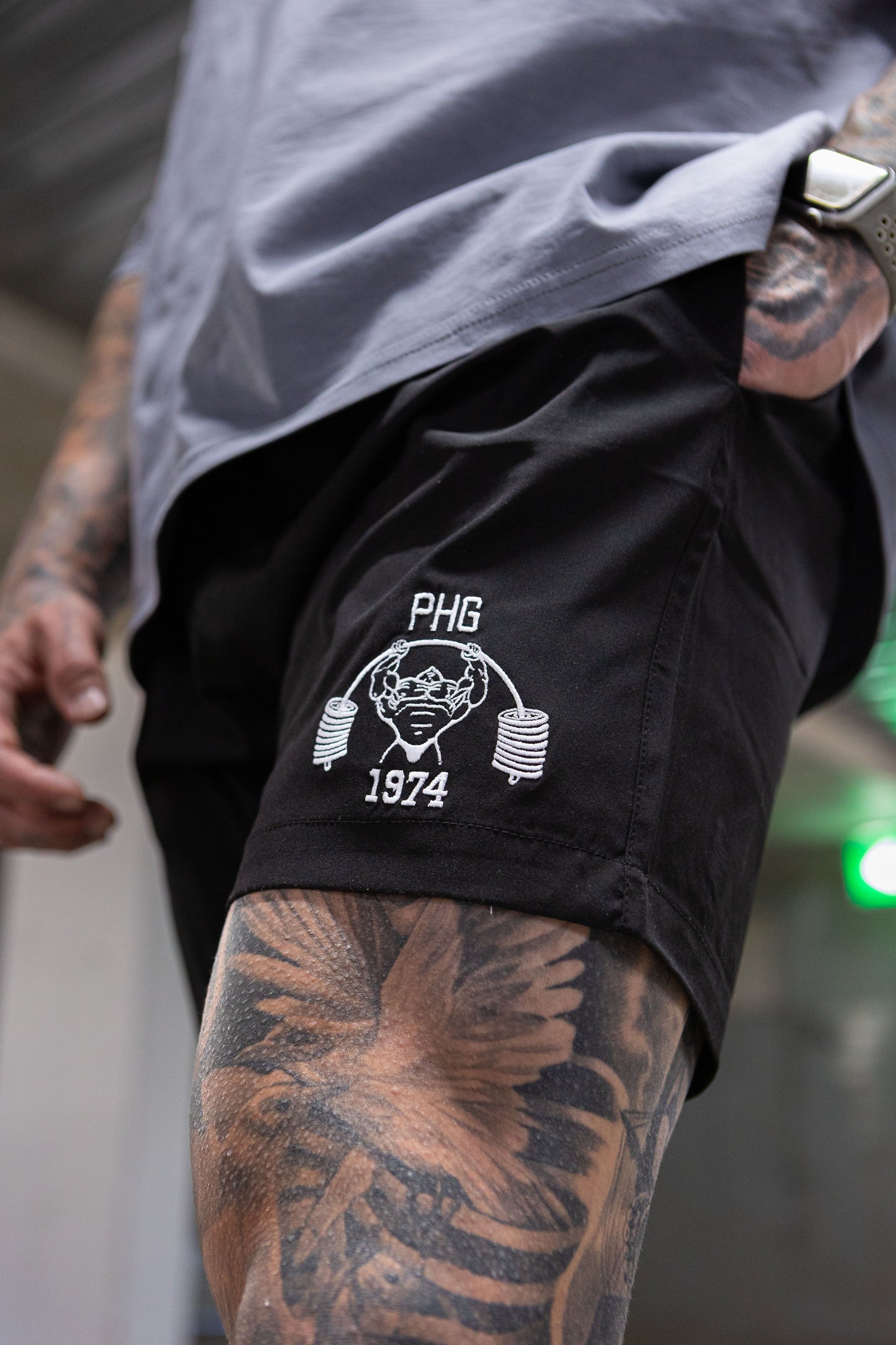 Powerhouse Gym Pro Shop PHG Black Training Shorts