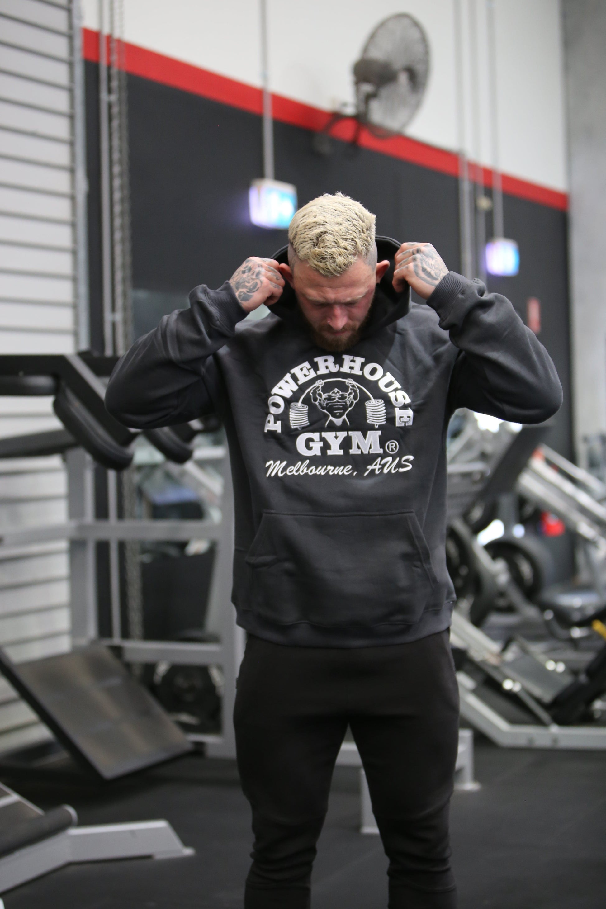 Powerhouse Gym Pro Shop Premium Oversized Hoodie Charcoal