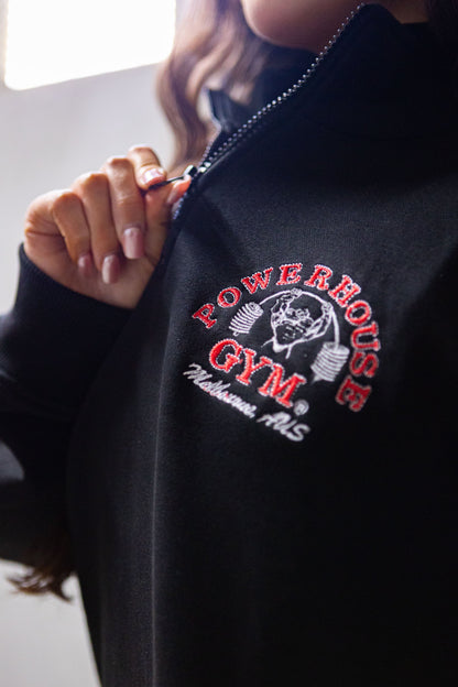 Powerhouse Gym Pro Shop Quarter Zip Jumper Black/Red