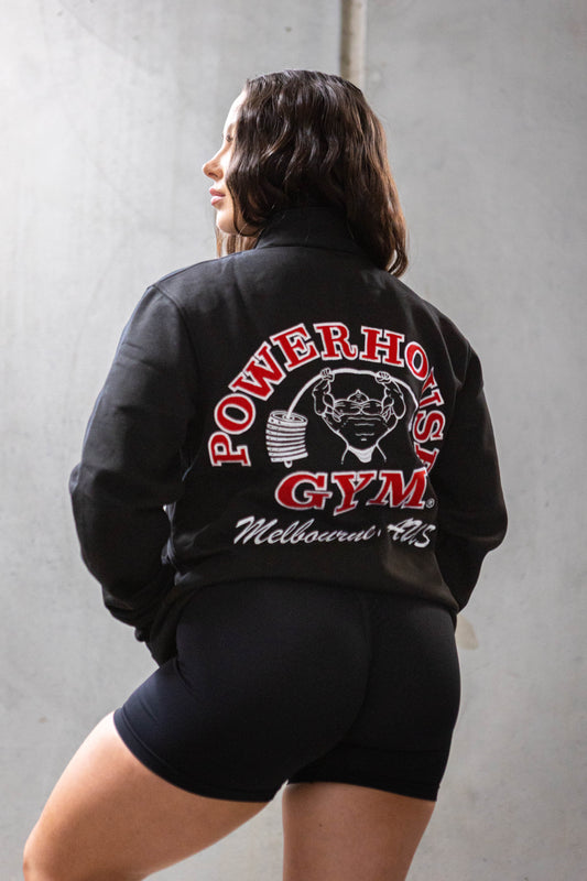 Powerhouse Gym Pro Shop Quarter Zip Jumper Black/Red