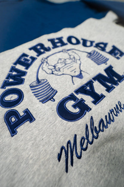 Powerhouse Gym Pro Shop Quarter Zip Jumper Navy Blue/Grey
