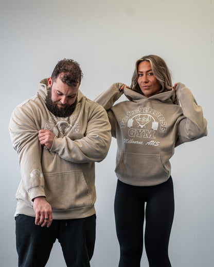 Powerhouse Gym Pro Shop Relaxed Hoodie - Faded Bone