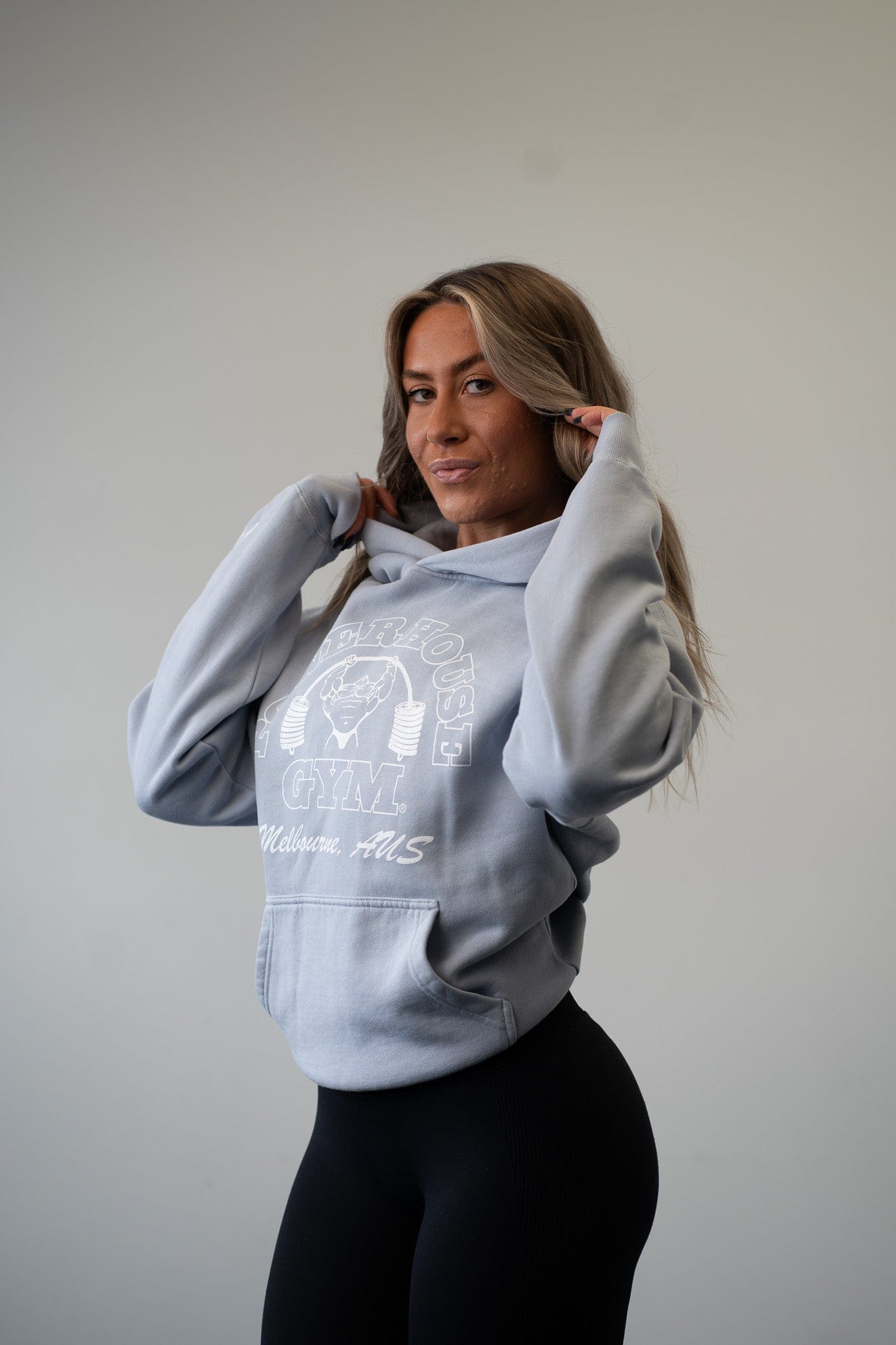 Powerhouse Gym Pro Shop Relaxed Hoodie - Faded Grey