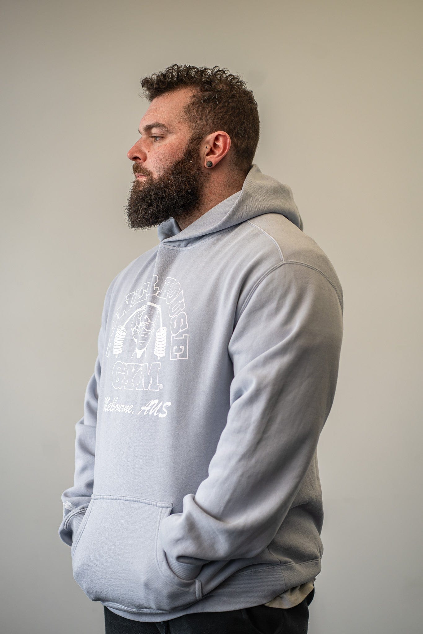 Powerhouse Gym Pro Shop Relaxed Hoodie - Faded Powder (blue)