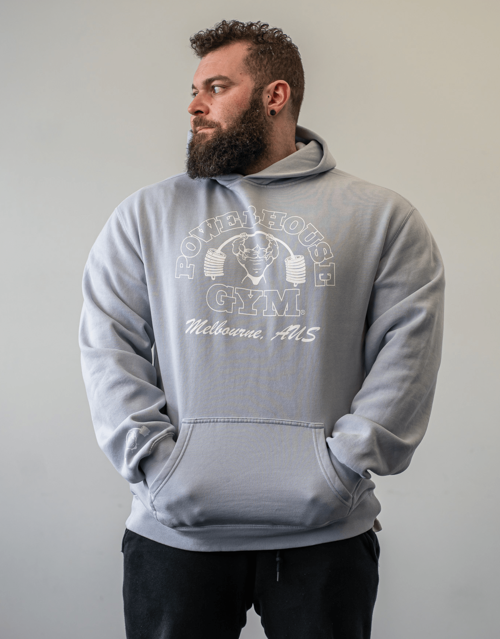 Powerhouse Gym Pro Shop Relaxed Hoodie - Faded Powder (blue)