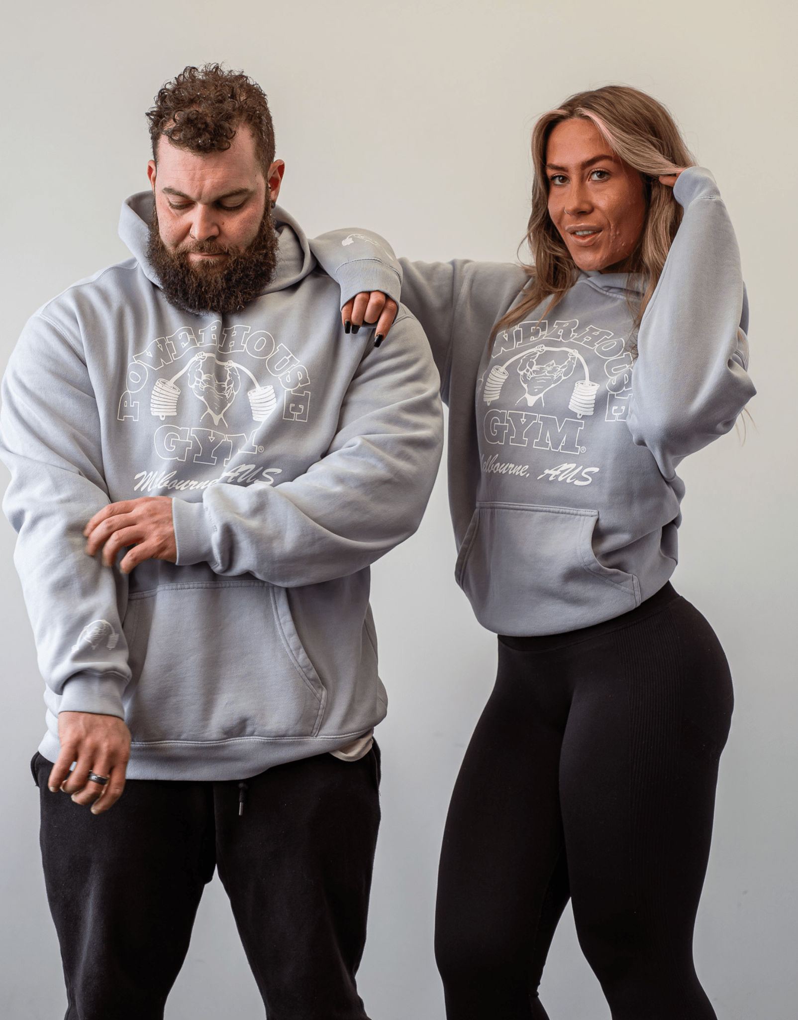 Powerhouse Gym Pro Shop Relaxed Hoodie - Faded Powder (blue)