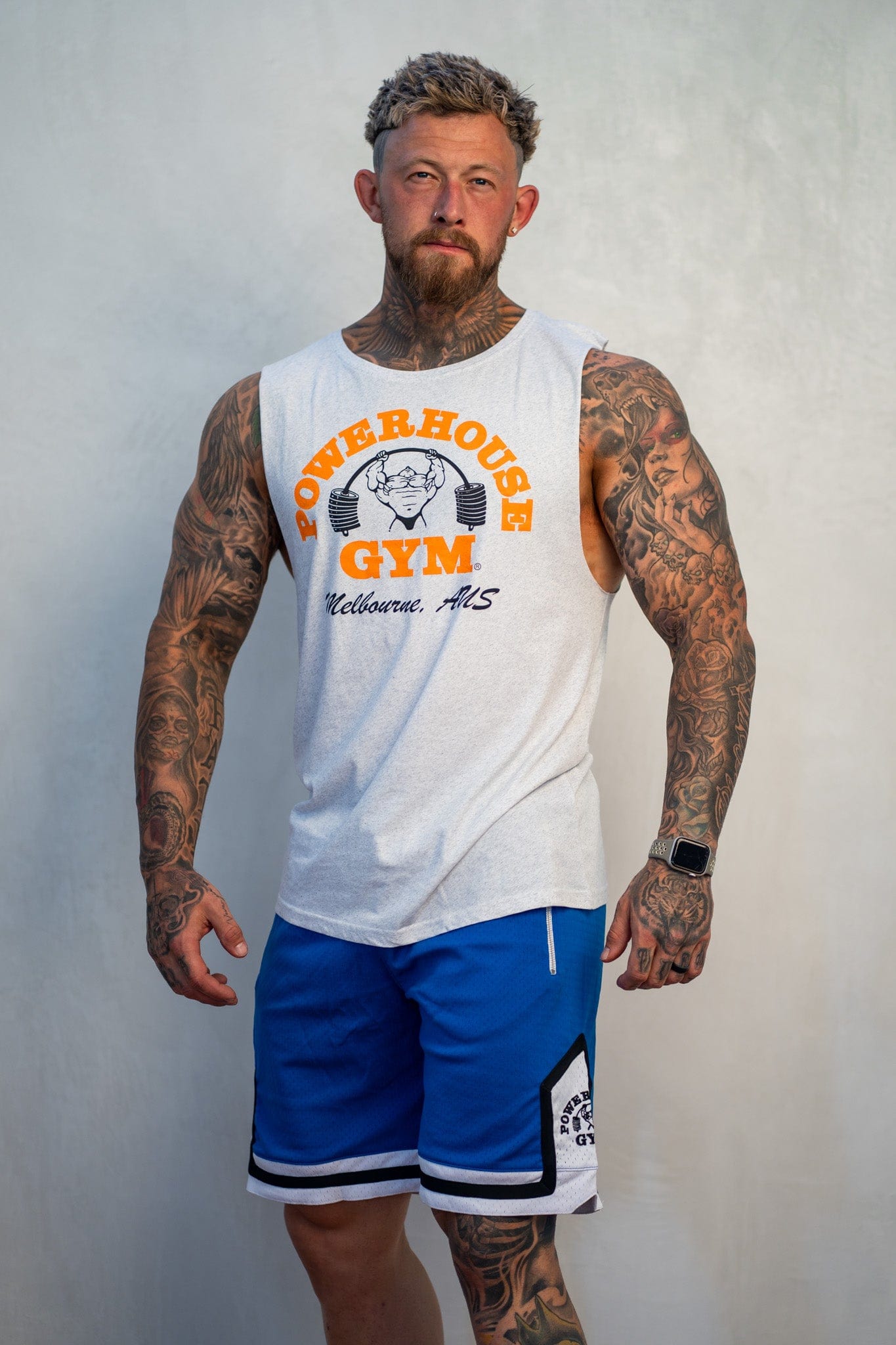 Powerhouse Gym Pro Shop Retro Basketball Shorts Blue/Black