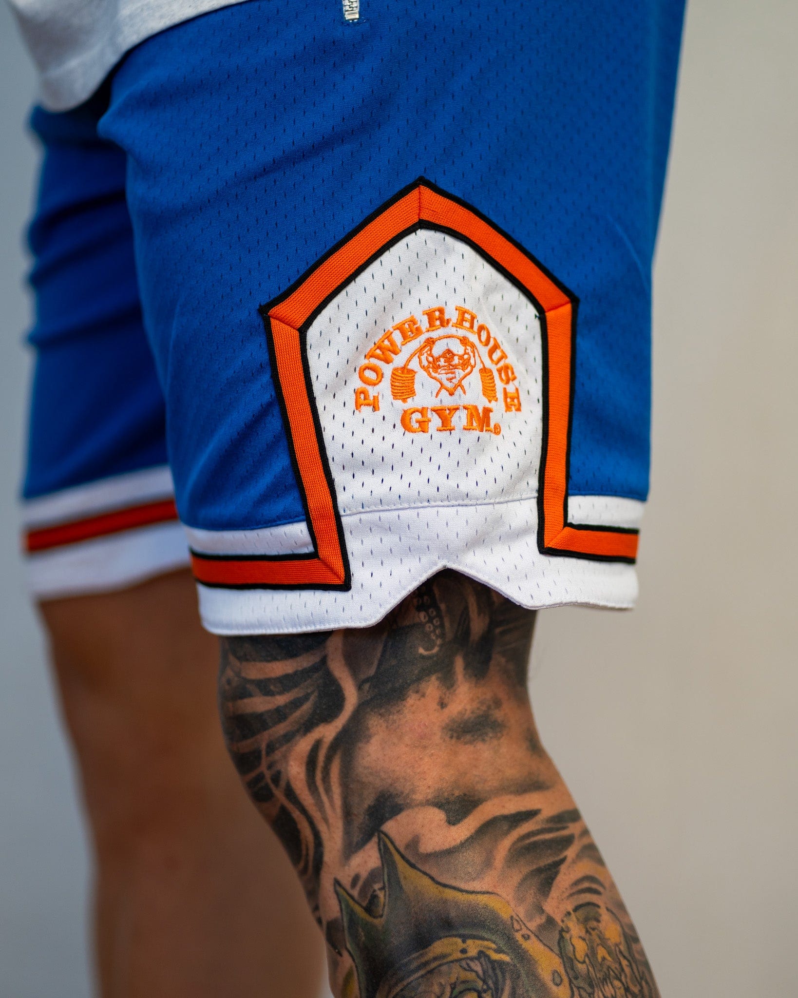 Powerhouse Gym Pro Shop Retro Basketball Shorts Blue/Orange