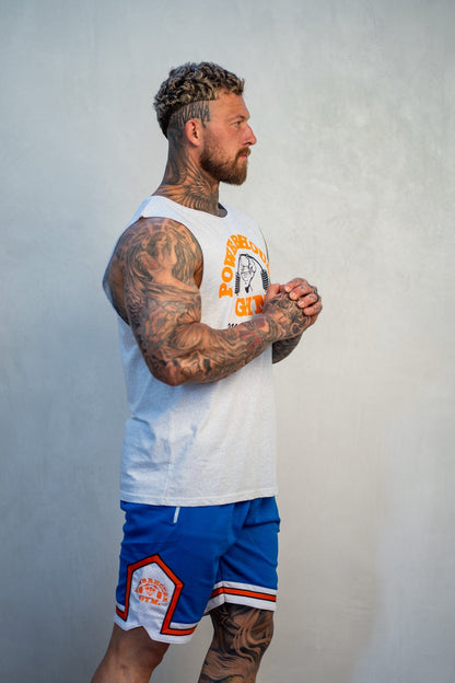 Powerhouse Gym Pro Shop Retro Basketball Shorts Blue/Orange
