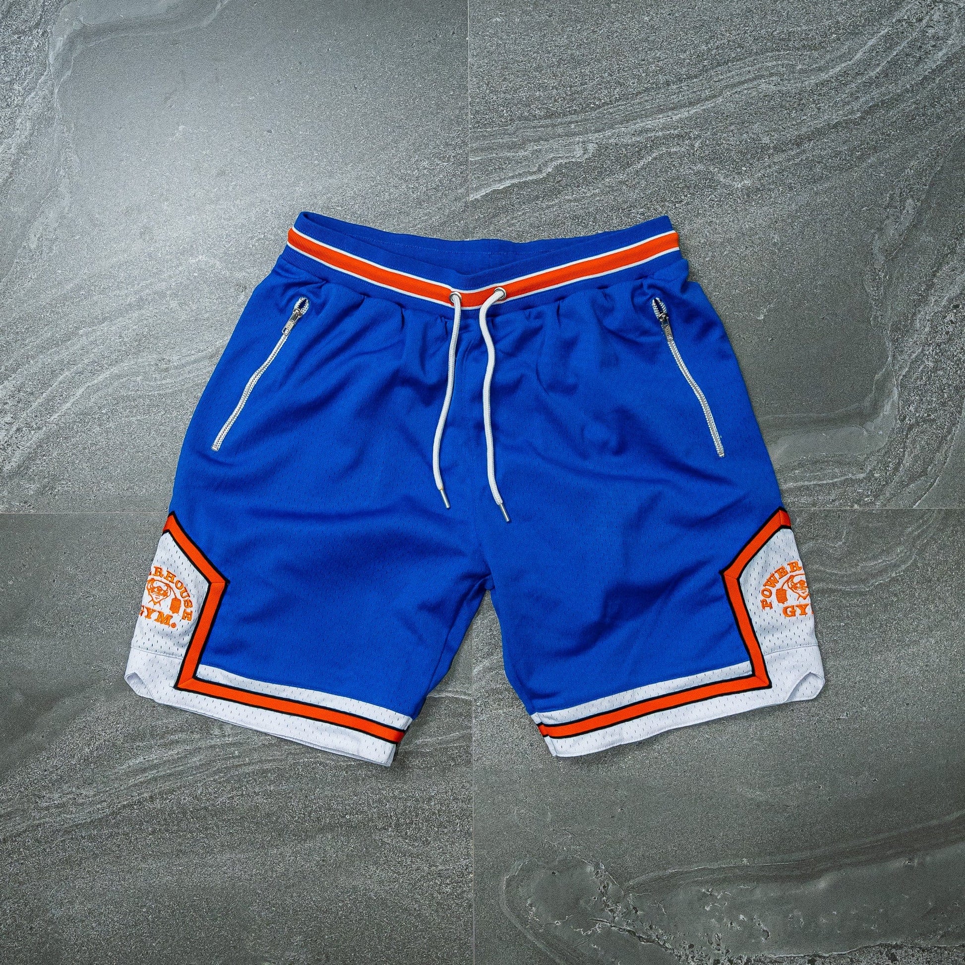 Powerhouse Gym Pro Shop Retro Basketball Shorts Blue/Orange