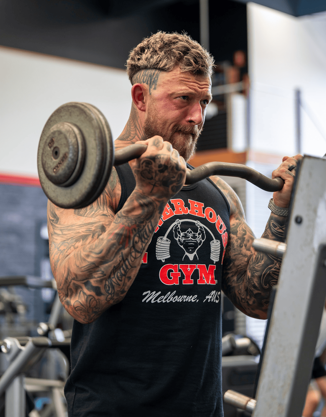 Powerhouse Gym Pro Shop Singlet Black/Red