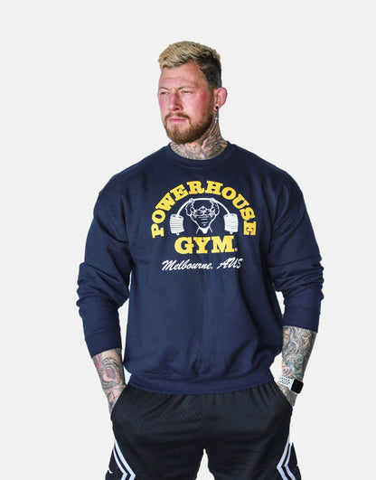 Powerhouse Gym Pro Shop Small Crewneck Navy/Yellow